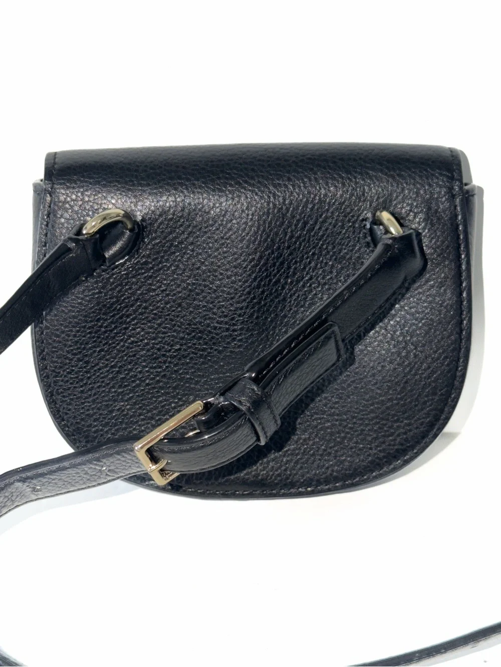 kate spade Black Leather Crossbody Belt Bag with Gold Hardware